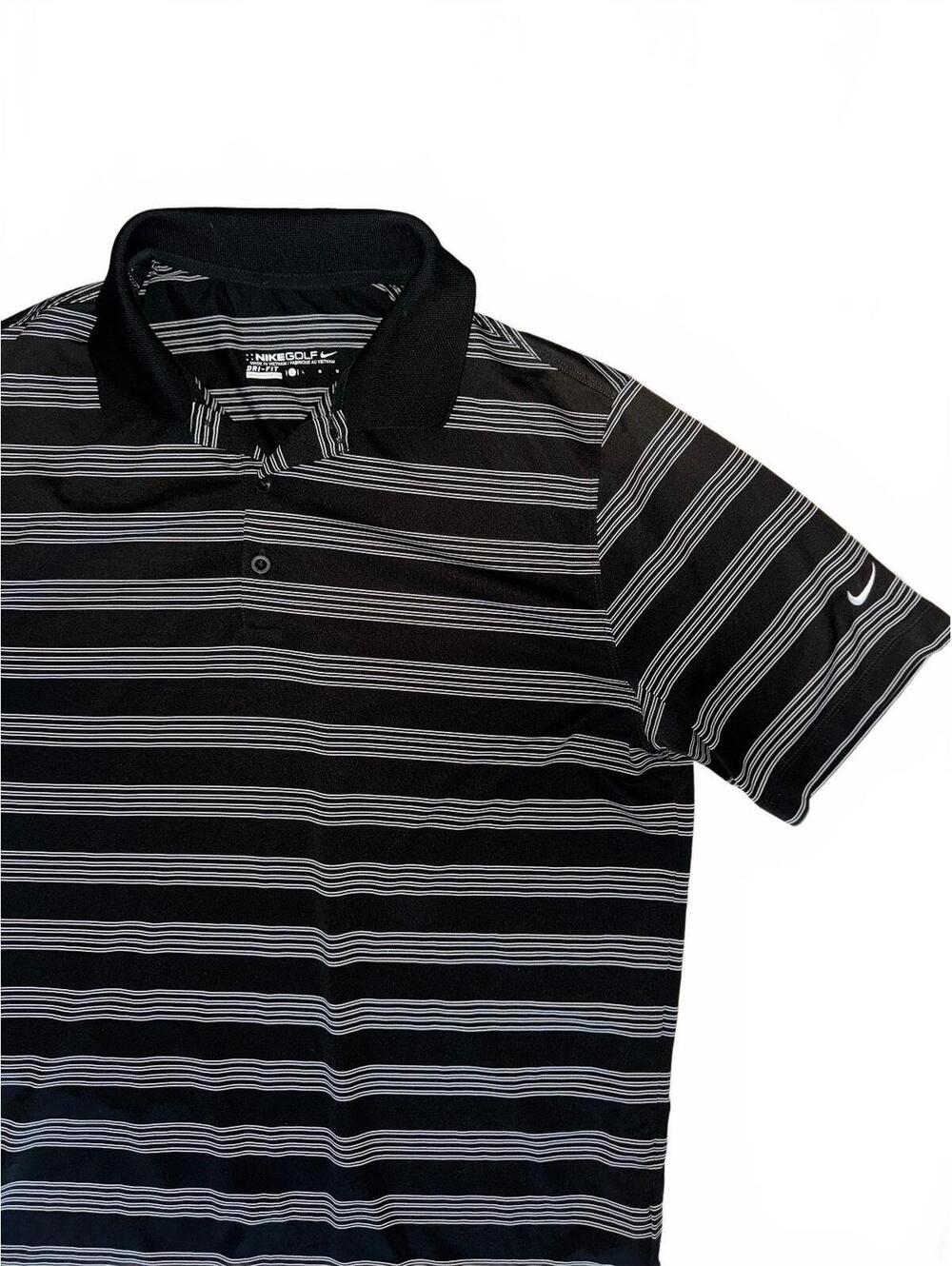 Men's Nike DRI-FIT striped performance golf polo size large